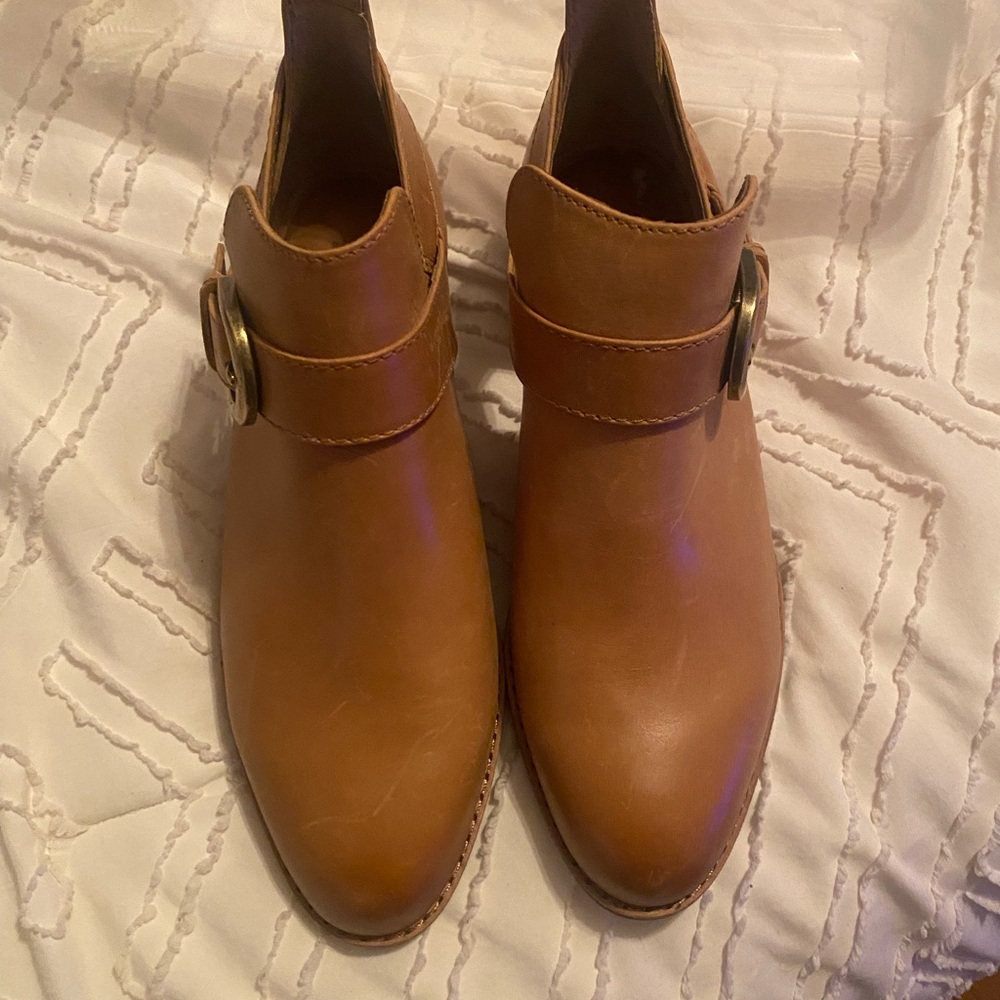 Frye Tan Leather Ankle Booties